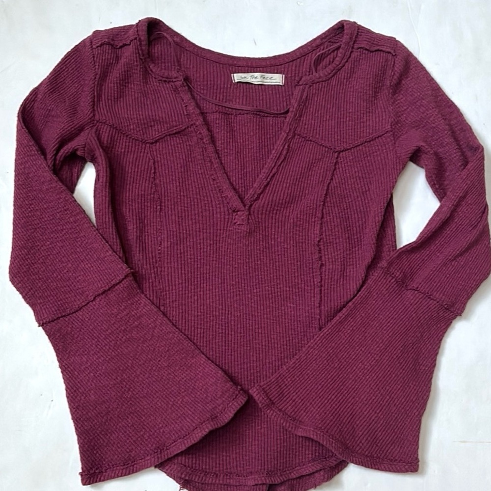 Free People Give Me A Little Bell Sleeve Rib Top - Picture 5 of 14